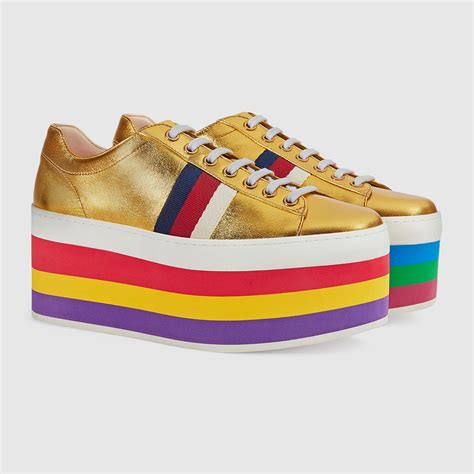 metallic platform sneaker replica gucci|gucci platform sneakers sale.